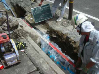 上下水道工事の様子